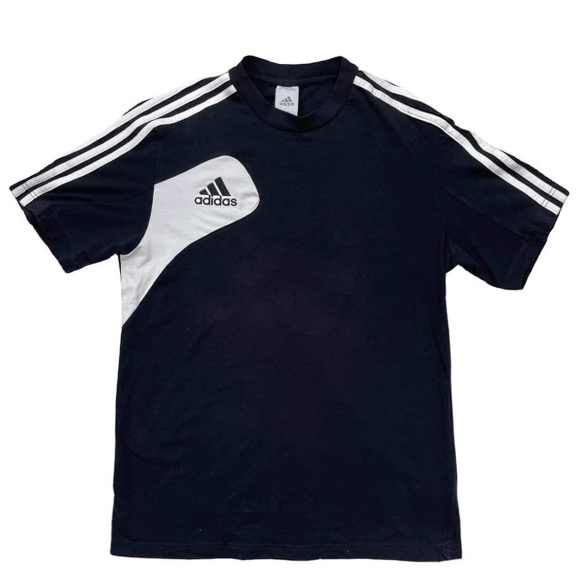 ADIDAS 블랙+화이트 삼선 반팔 100 상품이미지1
