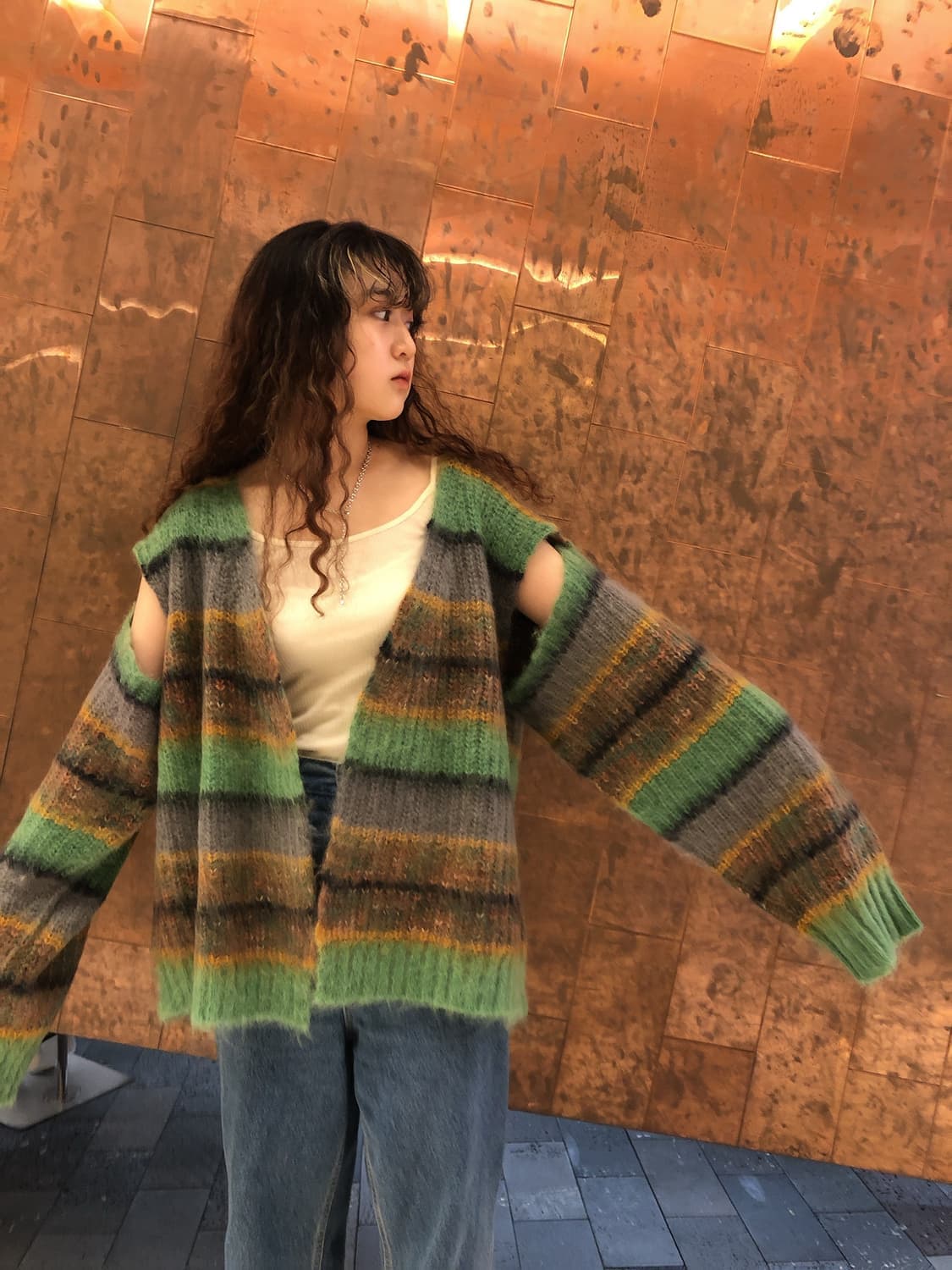 퍼버즈 스트라이프 모헤어 가디건 상품이미지5