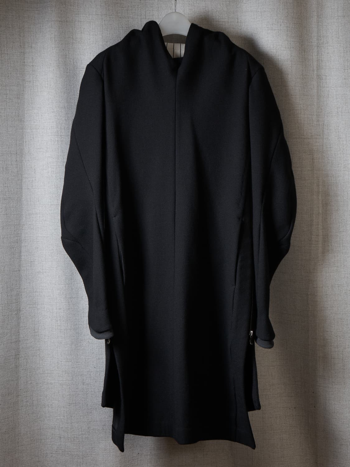 Devoa 후드 롱 울 자켓 상품이미지1