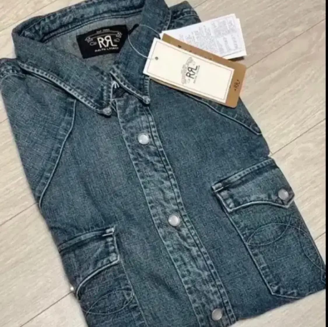 RRL 웨스턴 셔츠 슬림핏 더블알엘 다크워시 중청 상품이미지3