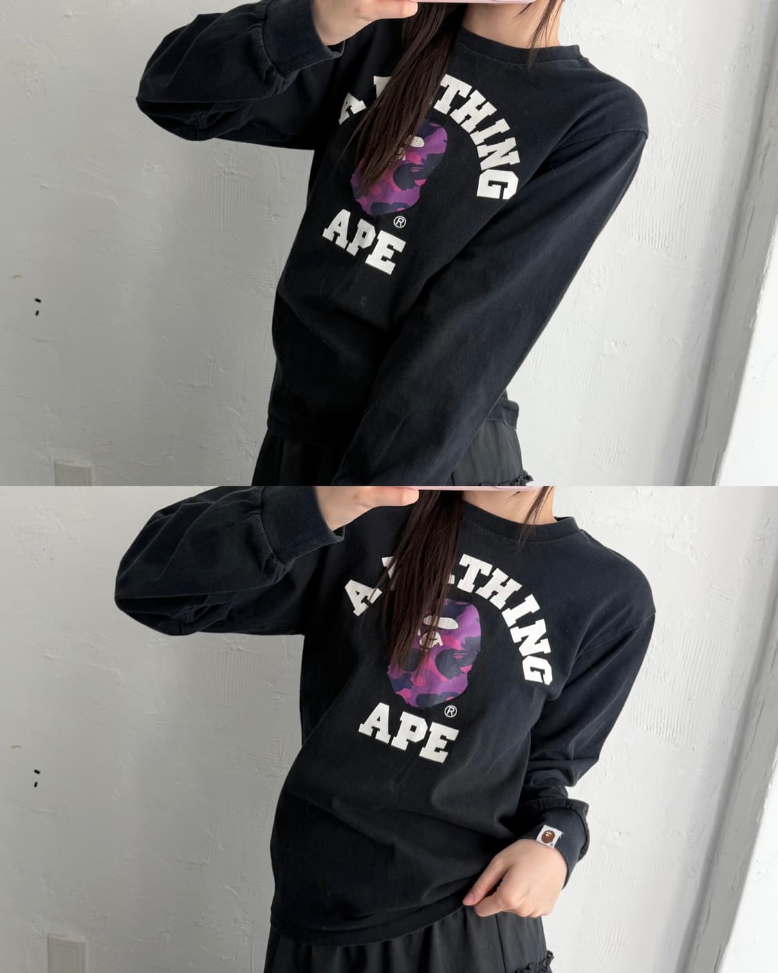 BAPE 베이프 컬러 카모 컬리지 로고 롱슬리브 상품이미지3
