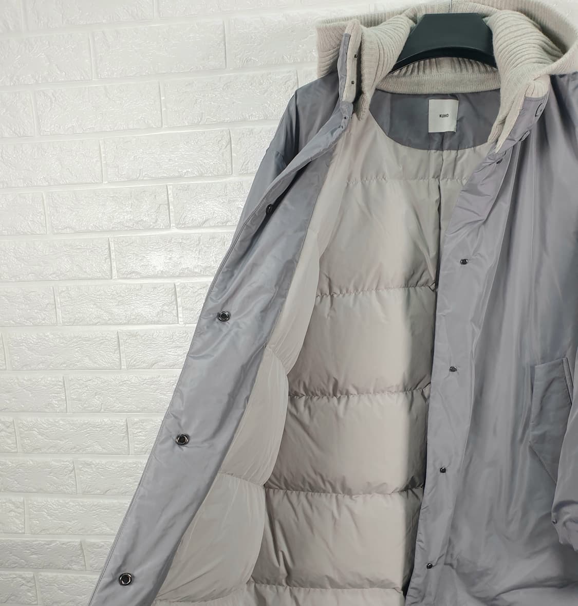 [66]구호 니트 배색 롱 구스다운 패딩 상품이미지4