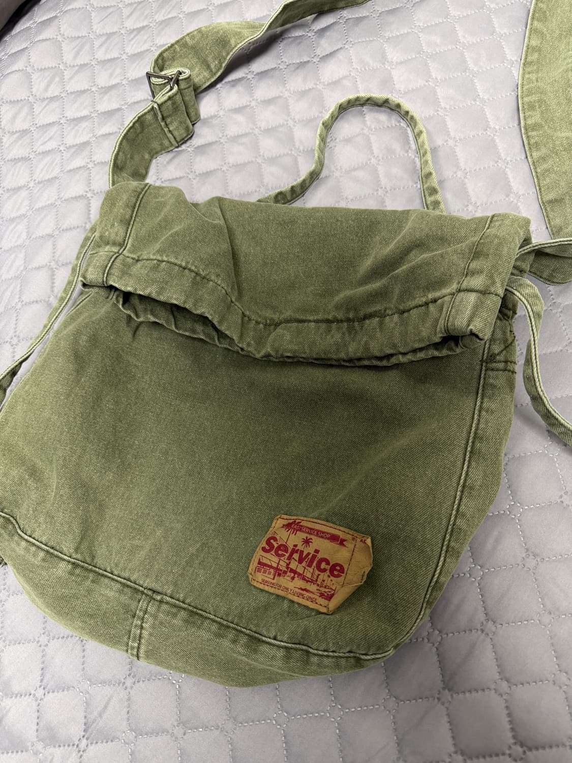 이스트서비스샵 데님 크로스백 그린 상품이미지3