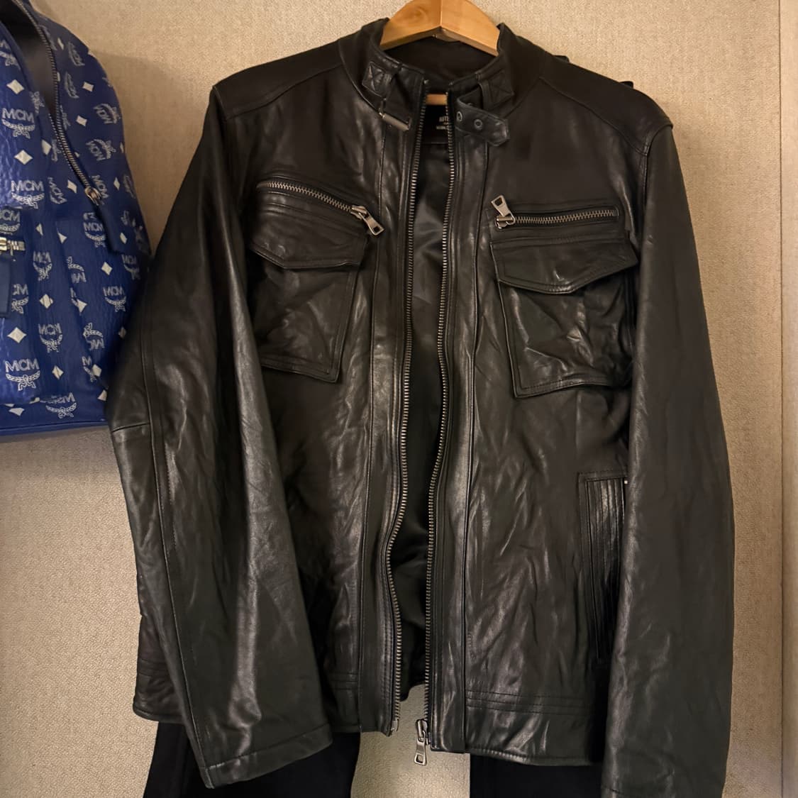 빈티지 레더 자켓 착샷포함 상품이미지1