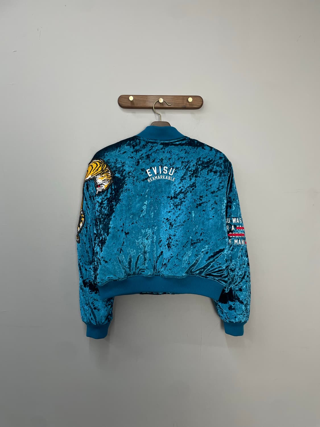 에비수 타이거 벨루어 벨벳 블루종 자켓 H1969 상품이미지6