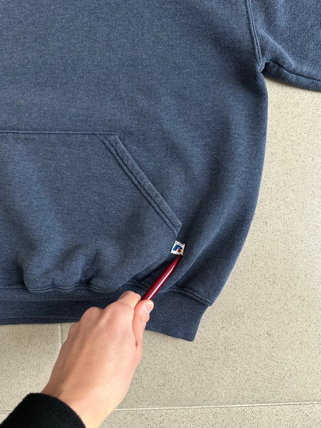 00s 빈티지 러셀 후드 블루그레이 M 상품이미지3