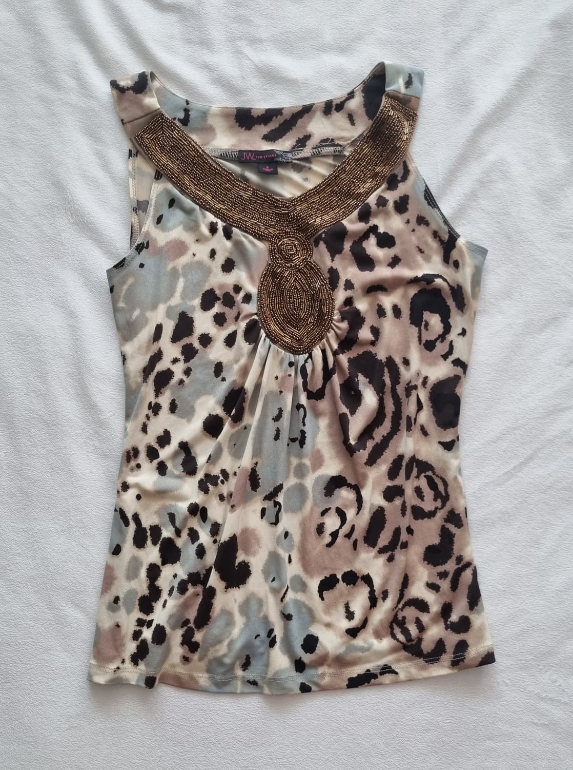 빈티지 오리엔탈 히피 에스닉 레오파드 나시 상품이미지1