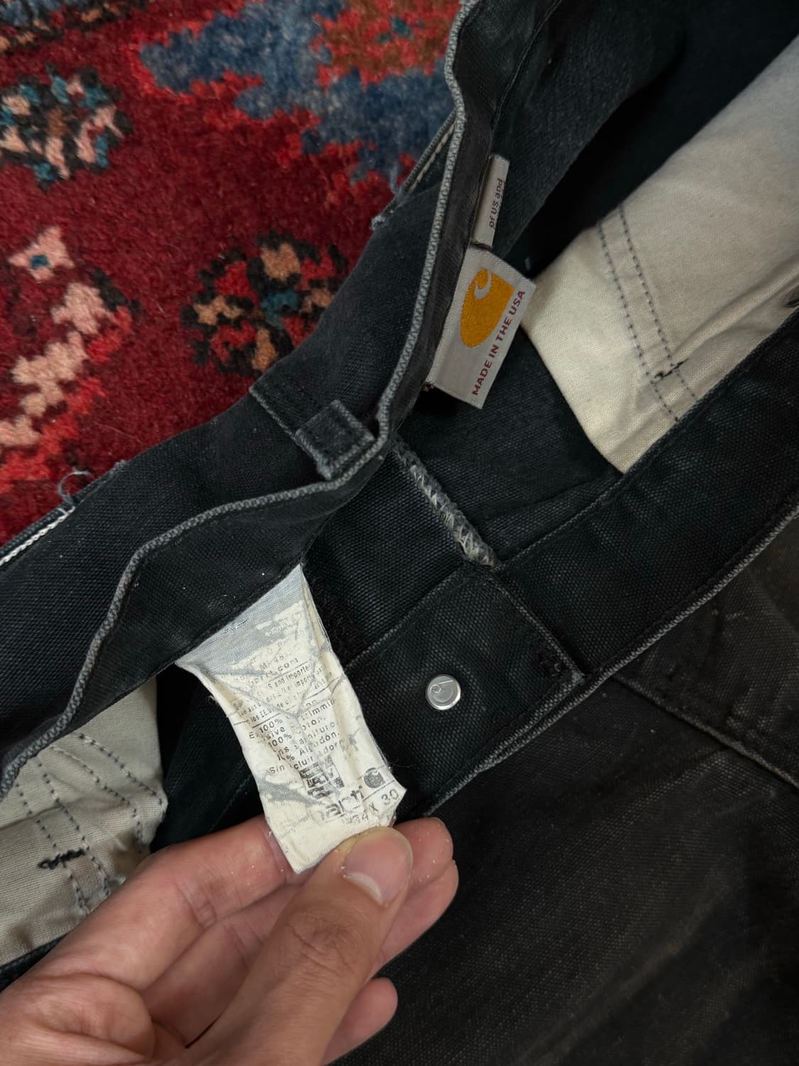 OG USA Made 칼하트 B01 더블니 블랙 칼하트 썩블니 좀비 상품이미지9