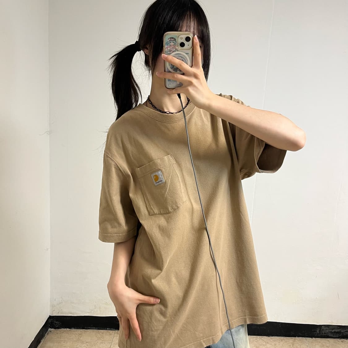 Carhartt Beige Pocket T-Shirt 상품이미지2