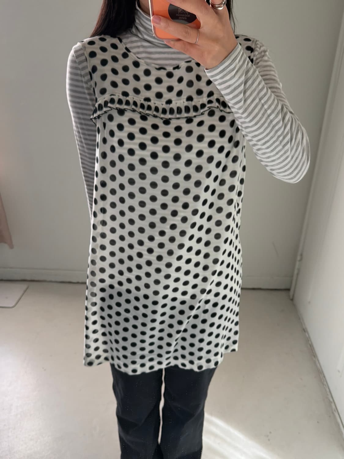 일본빈티지 모리 도트 레이어드 세트 상품이미지4