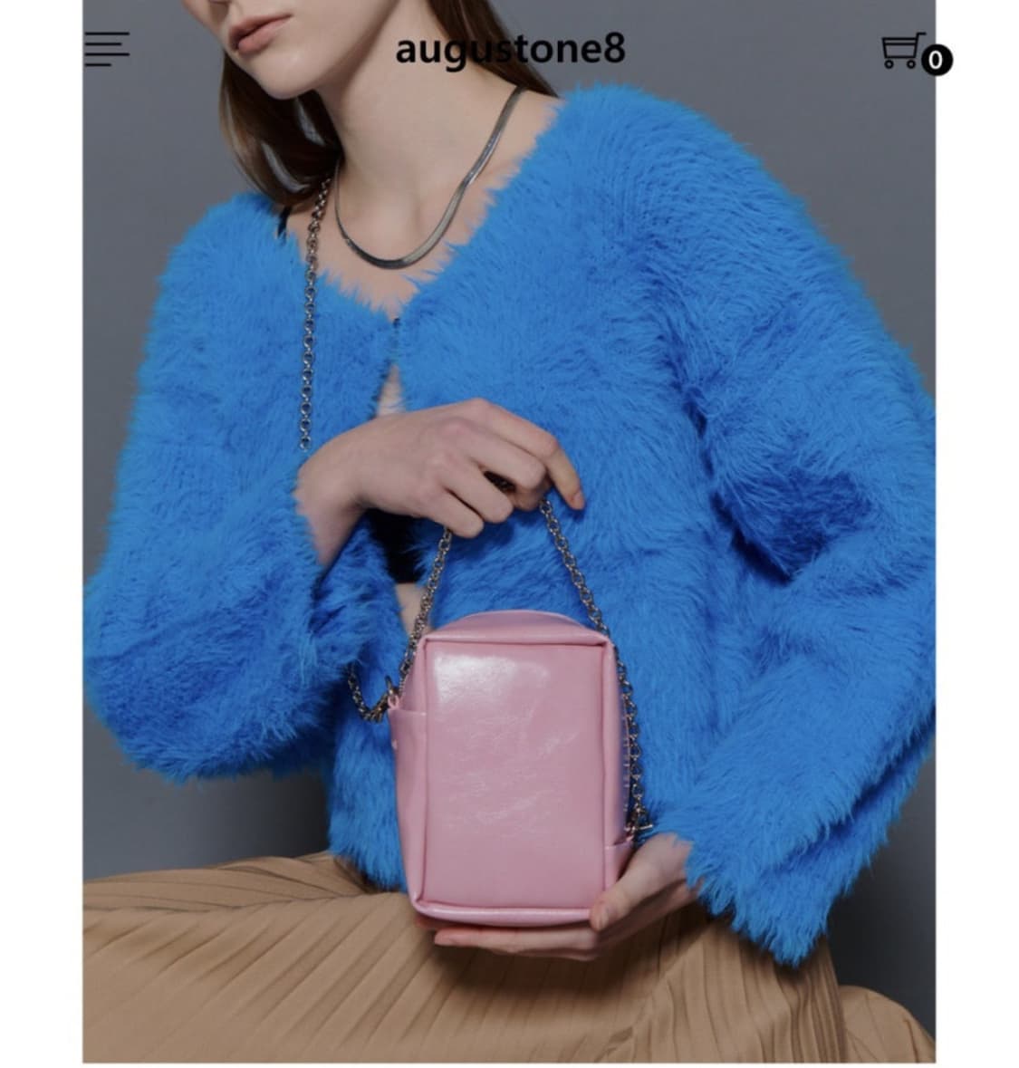 어거스트원에잇 미니블록 크로스백 핑크 상품이미지1