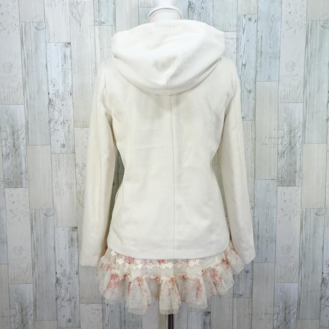 리즈리사 3연 리본 후드 숏코트 플라워 패턴 자켓 달천깔 히메갸루 상품이미지7