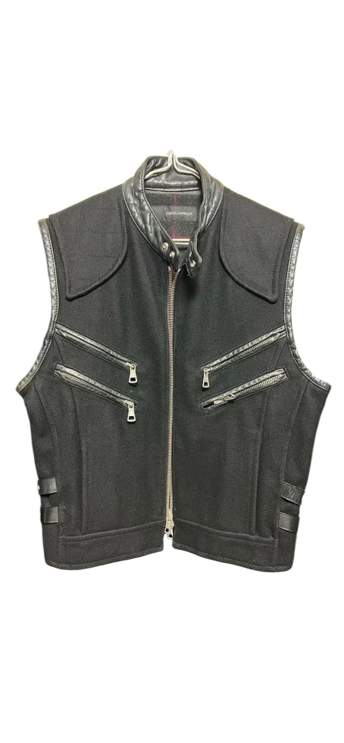 디스퀘어드2 가죽레이어드 베스트 상품이미지1