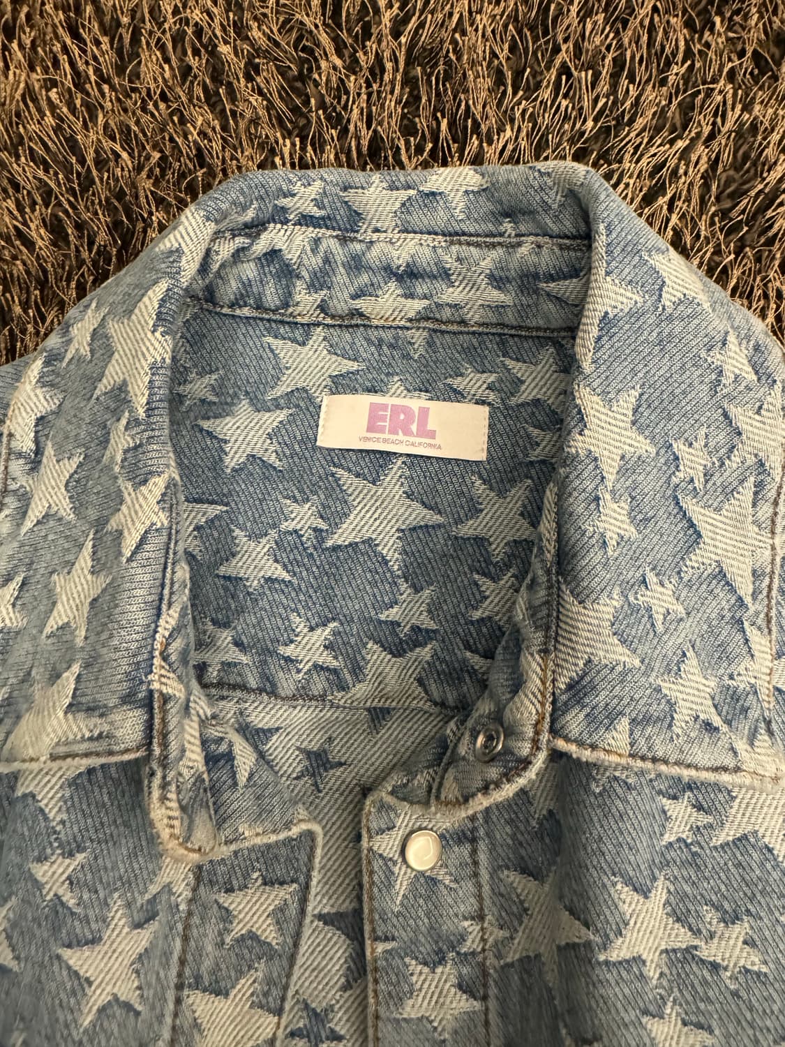 Denim Jacquard Woven Overshirt 상품이미지3