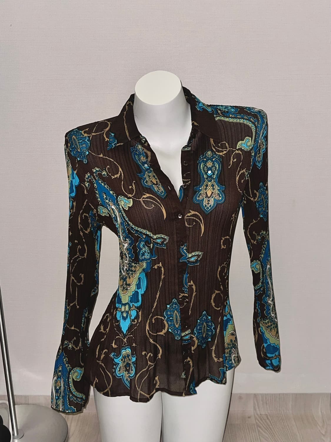 빈티지 오리엔탈 플리츠 블라우스 상품이미지4