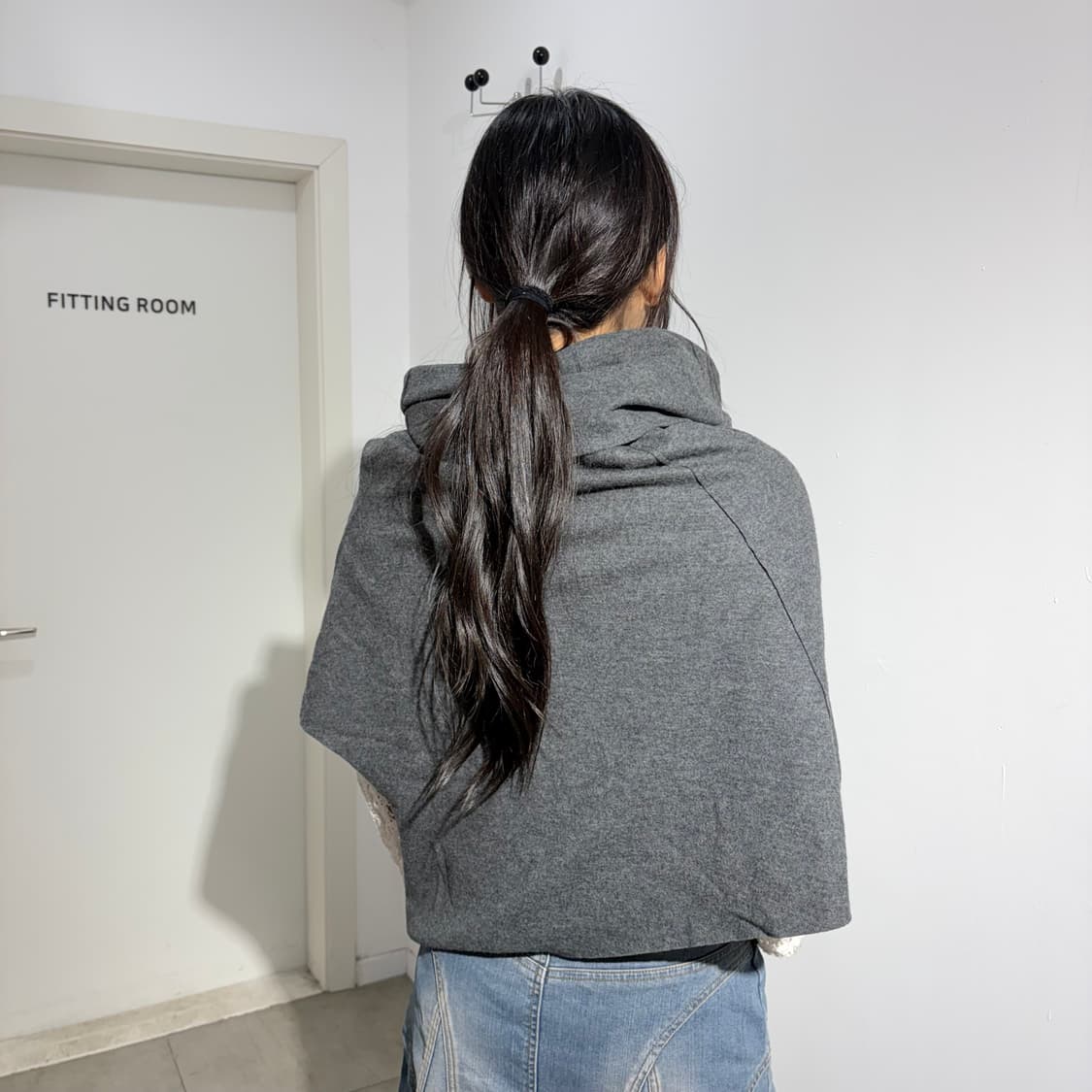 00s 헬무트랭 드레이핑 울 티셔츠 케이프 상품이미지3