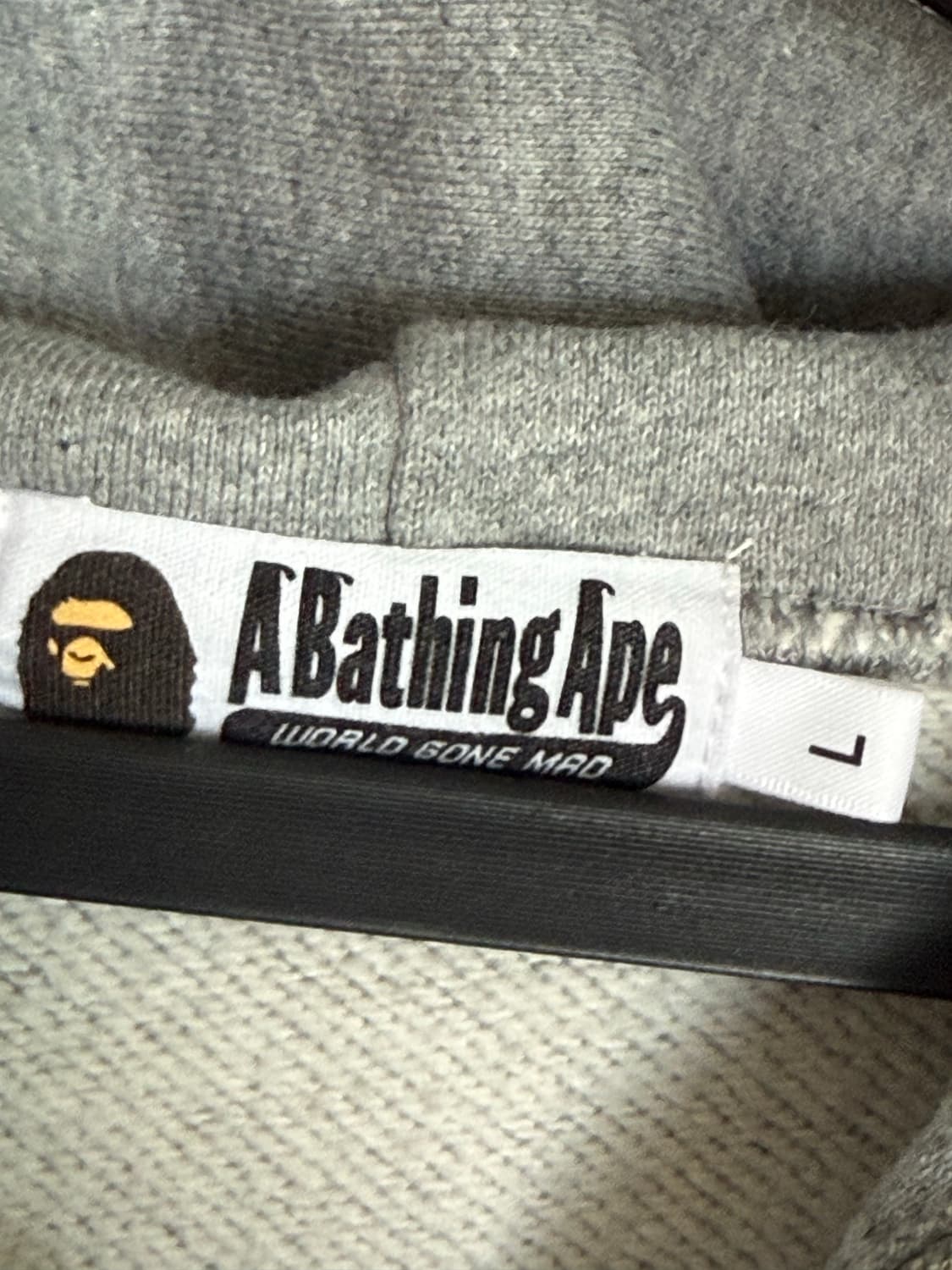 베이프 에이프 헤드 원 포인트 샤크 집업 후드 그레이 L 상품이미지8