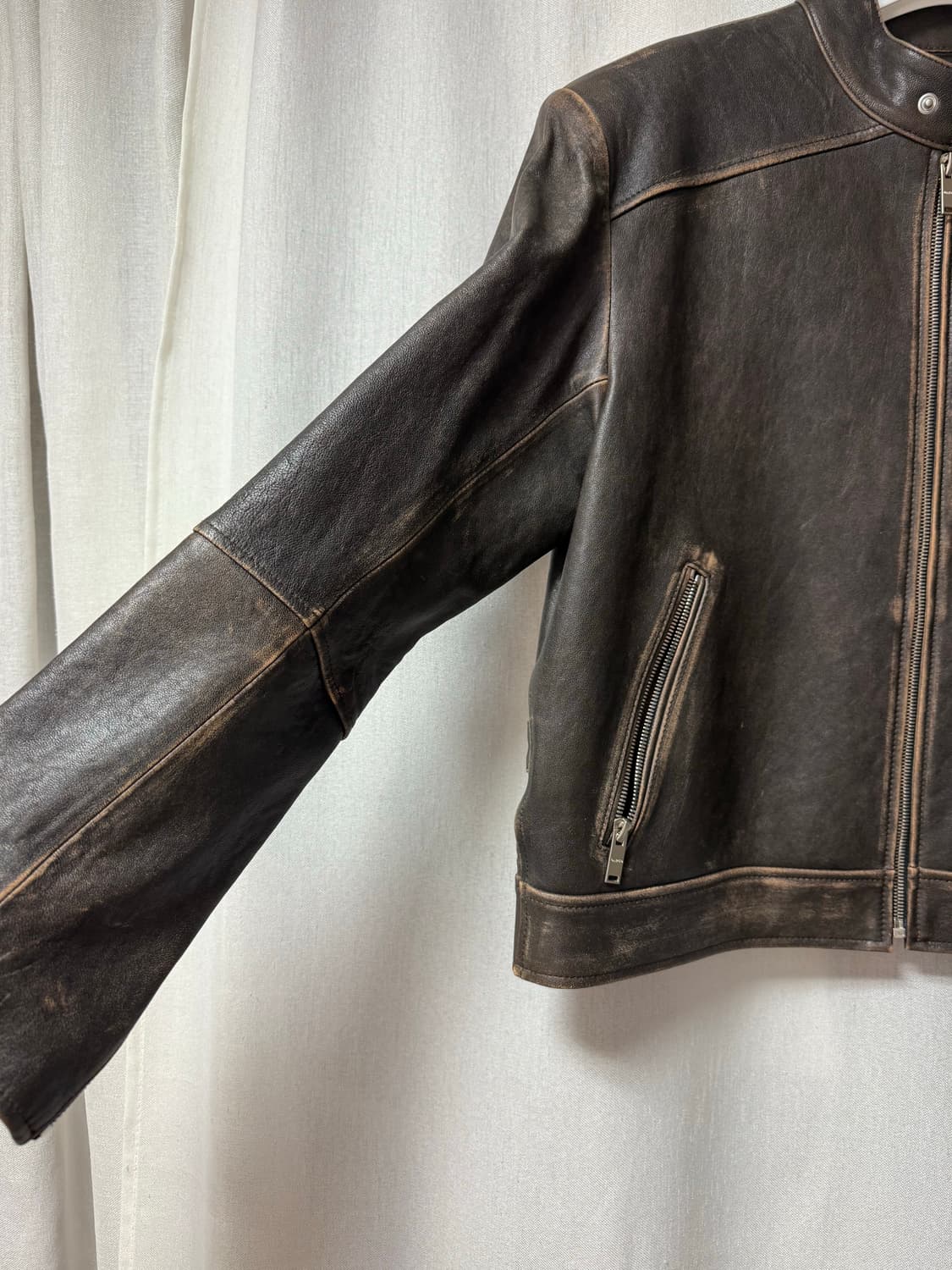 데어드 램스킨 워시드 레더자켓 상품이미지5