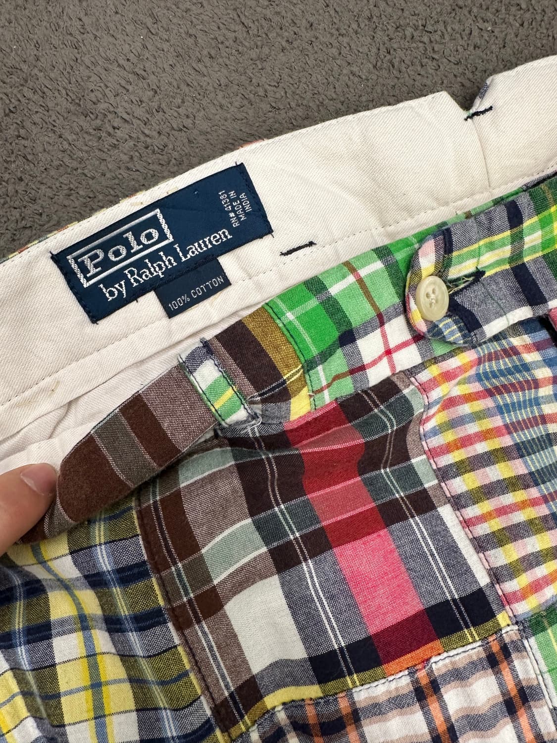 폴로 랄프로렌 패치워크 마드라스 팬츠 처분  상품이미지2