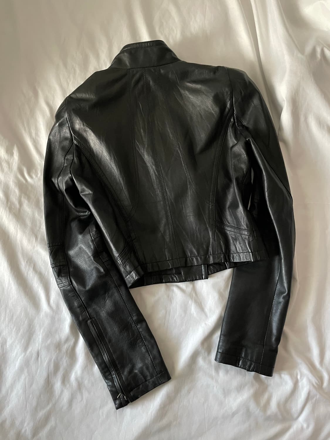 빈티지 y2k 펑크 딱붙크롭 레더자켓 가죽자켓 상품이미지2