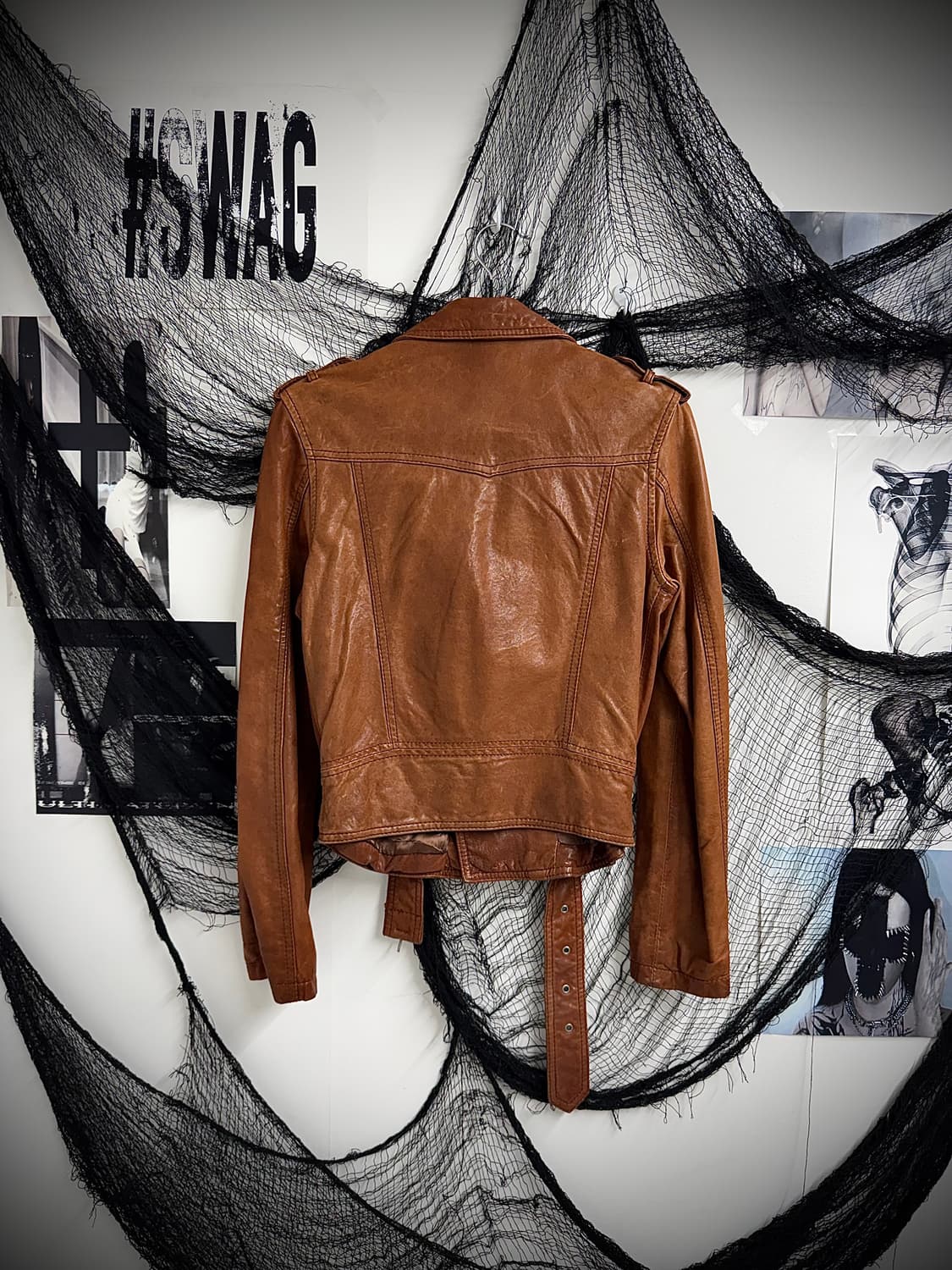 Belt detail real leather jacket 상품이미지6