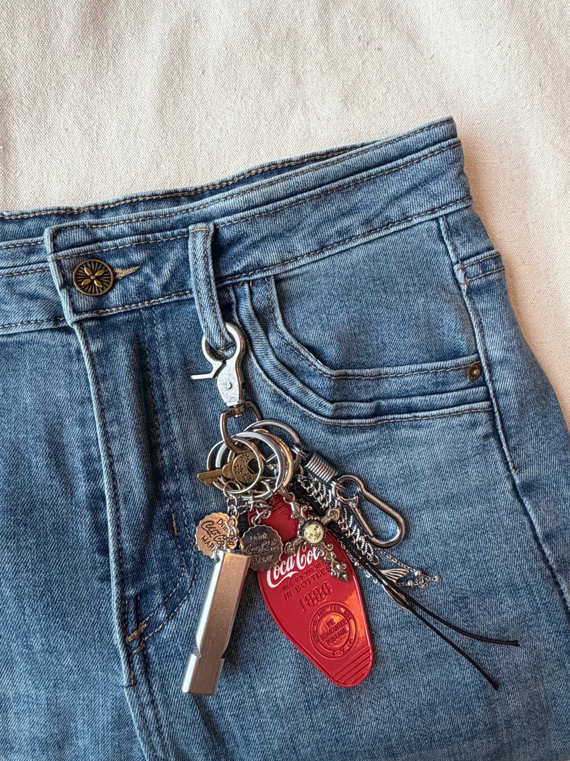 빈티지 코카콜라 감성 키링 세트 (십자가+체인 디테일) 상품이미지7