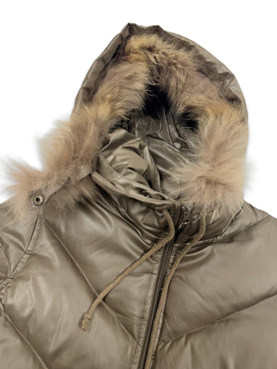 빈티지 ARW 카키 브라운 포켓 퍼 숏패딩 상품이미지3