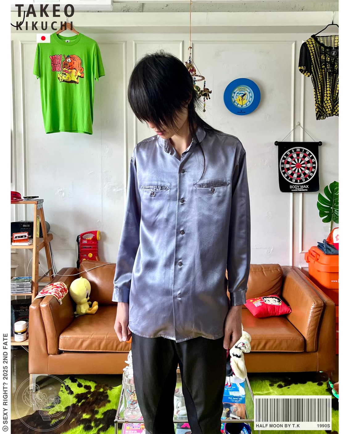 90s Half Moon by T.K Vintage Silk Shirt 상품이미지1