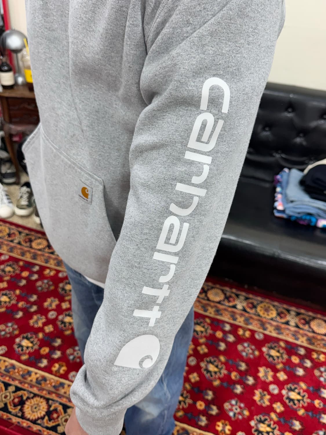 칼하트 k122 미드웨이트 루즈핏 후드집업 M 상품이미지3