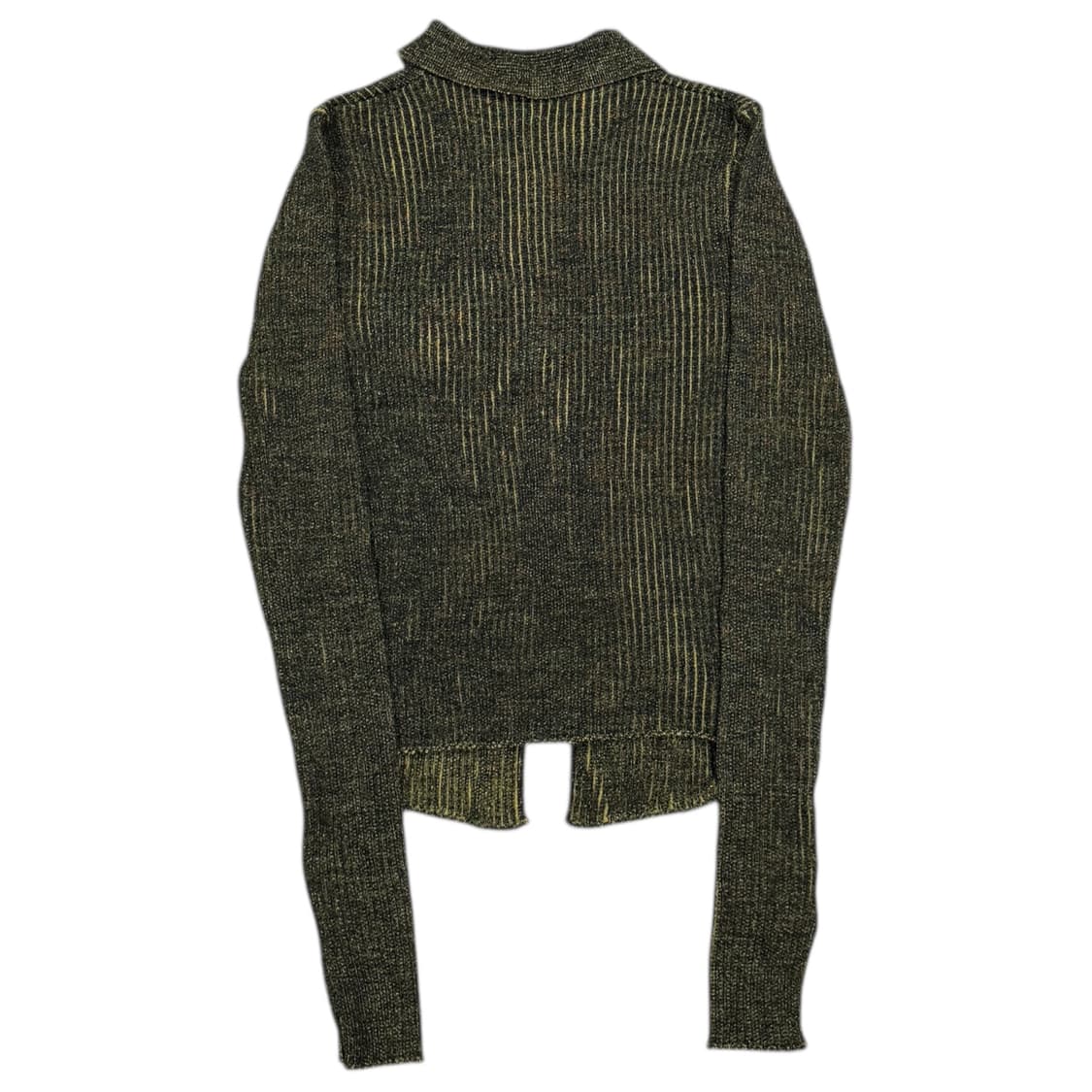 미스치프 니티드 투톤 셔츠 가디건 블랙 옐로우 S 상품이미지4