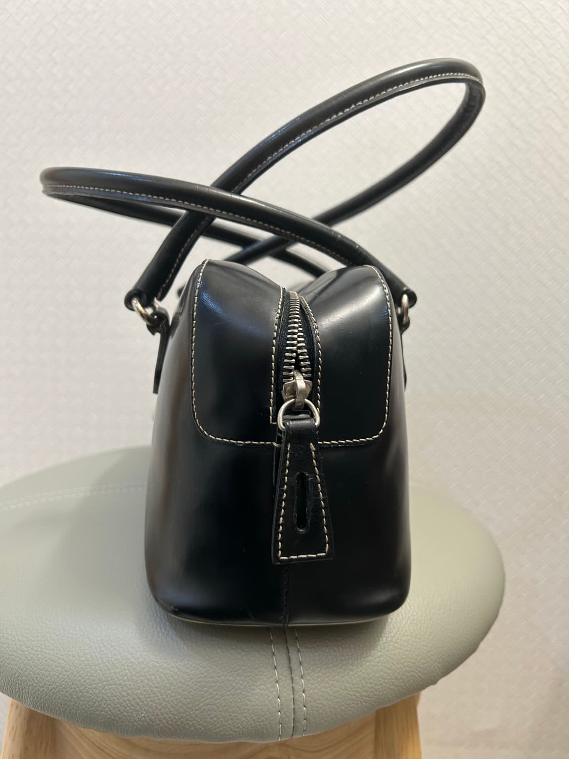 프라다 빈티지 볼링백 토트백 상품이미지3