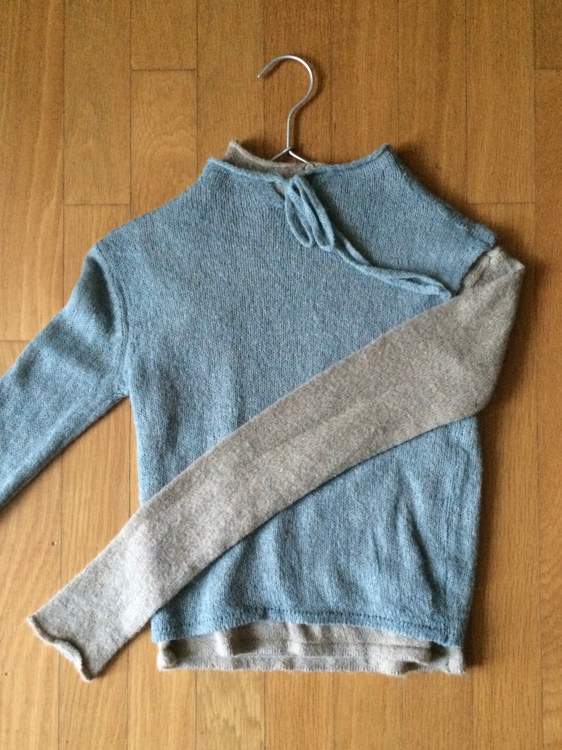 파르티멘토 우먼 더블 레이어 모크넥 니트 스카이 상품이미지2