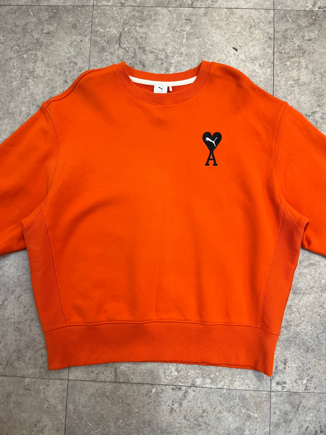 아미X퓨마 맨투맨 오렌지 XL #csz3159 상품이미지4