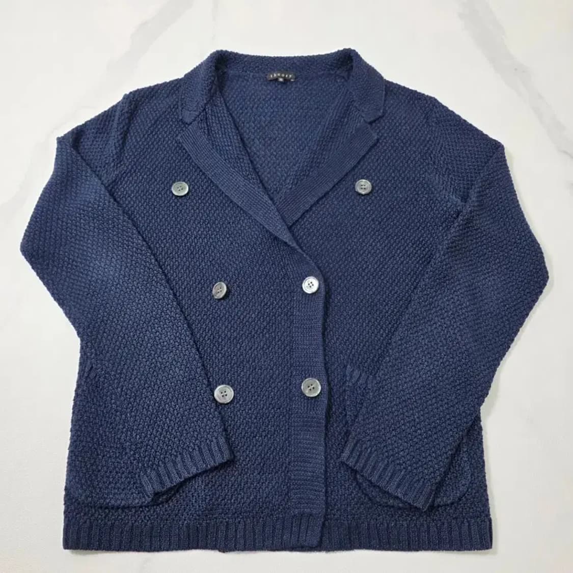 띠어리 더블 버튼 니트 자켓 네이비 36 상품이미지2