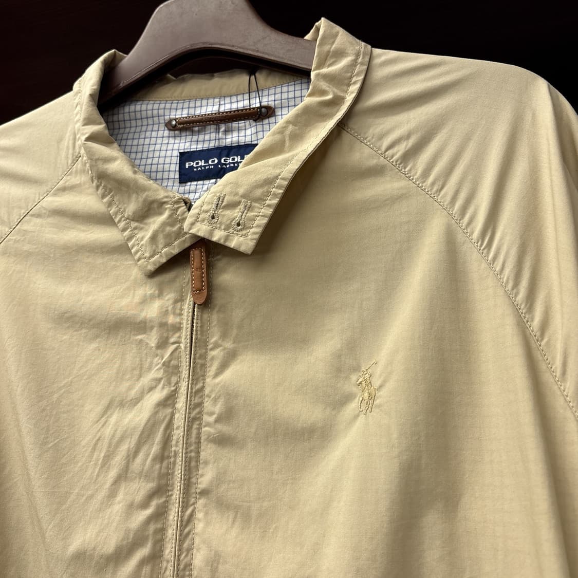 90s 폴로 랄프로렌 체크라이닝 바이스윙 헤링턴 자켓 베이지 N1169 상품이미지6