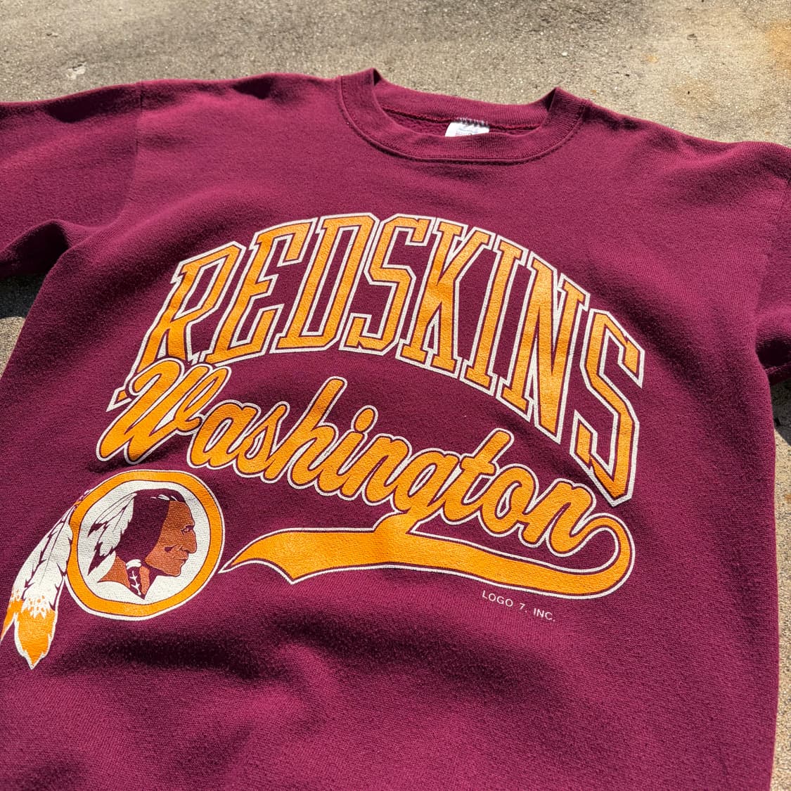 90s USA LOGO7 워싱턴 레드스킨스 빈티지 스웻셔츠 M 상품이미지5