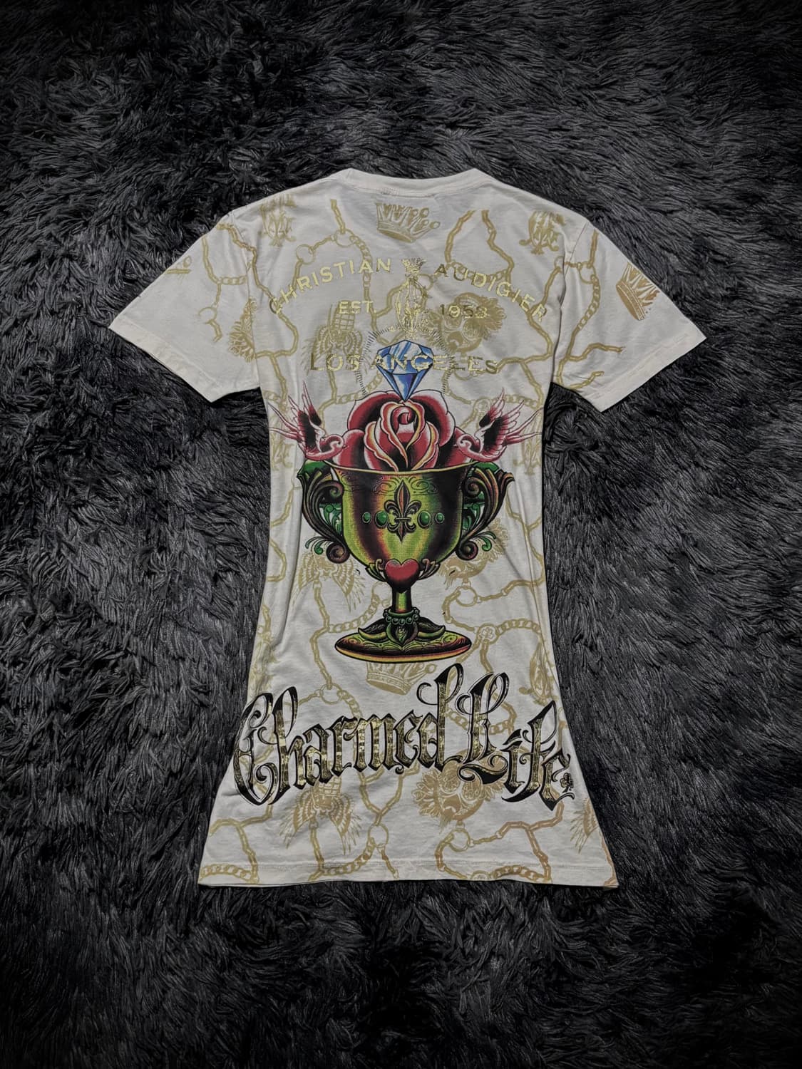 CHRISTIAN AUDIGIER 스컬 체인 프린팅 반팔 티셔츠 상품이미지2