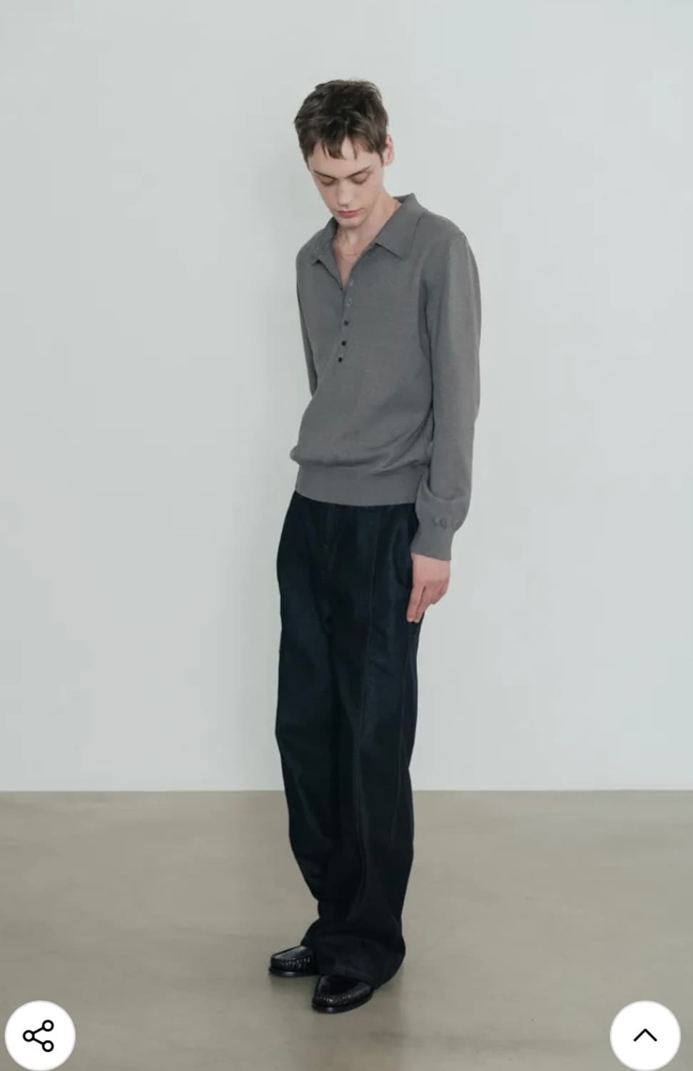 (m) 신앤리 루어 니트 폴로 셔츠 그레이 상품이미지3