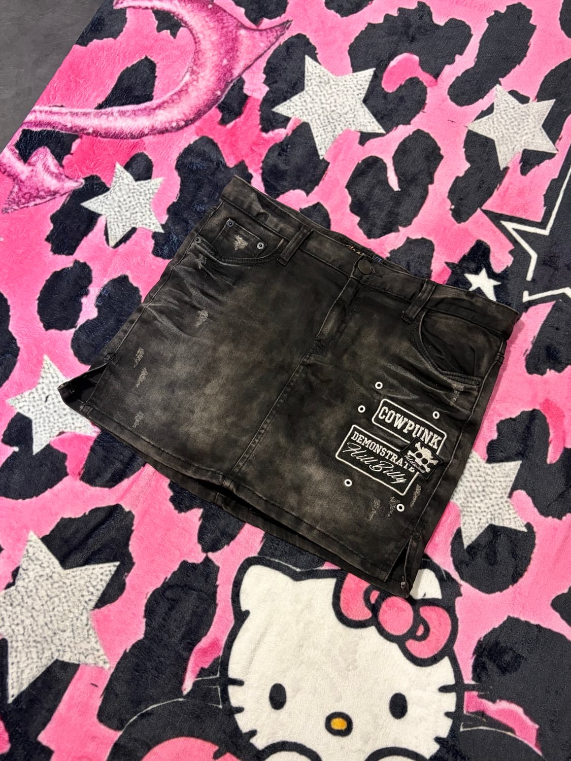 Grunge Washing damage Mini Skirt 상품이미지5