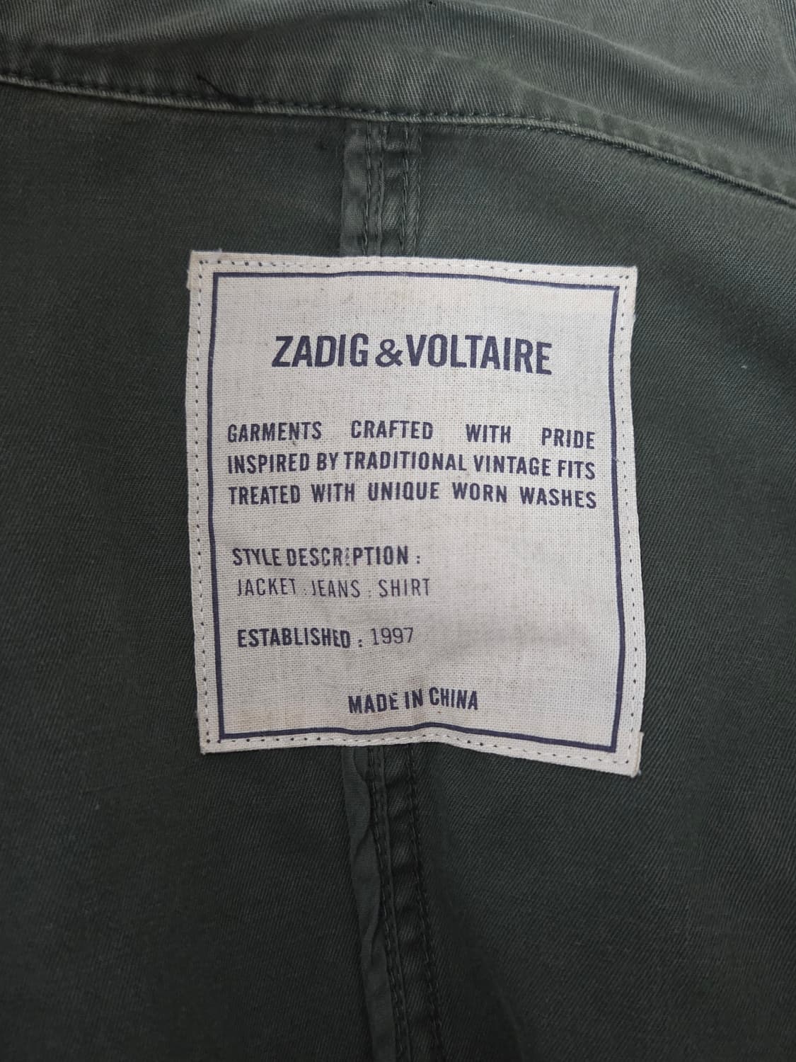 [쟈딕앤볼테르] 언발란스 밀리터리 야상 자켓 | 00174 상품이미지3