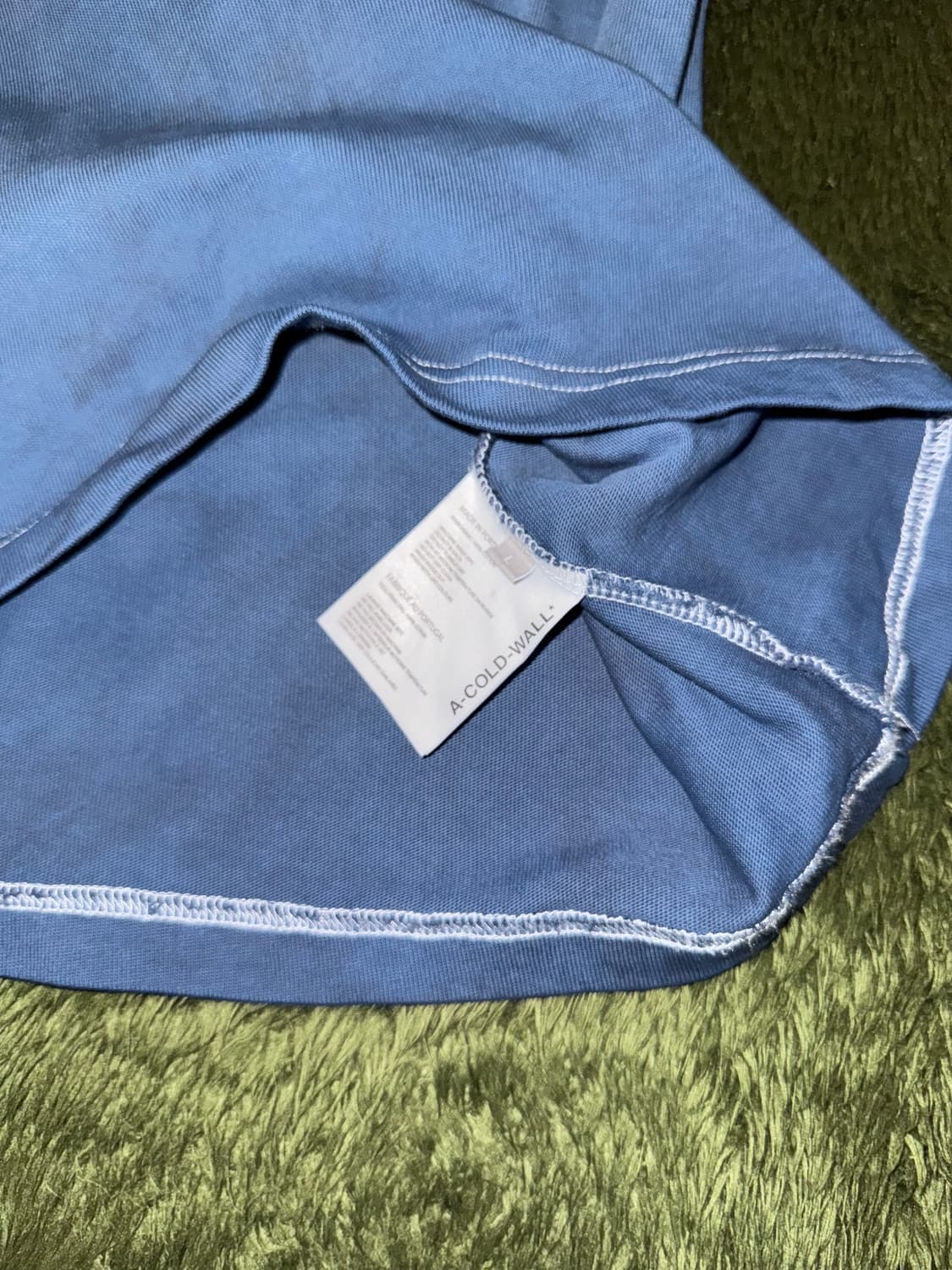 [L] ACW 어콜드월 러버 로고 핸드 다잉 소프트 터치 티셔츠 인디고 상품이미지6