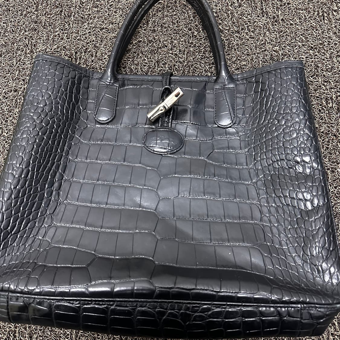 롱샴 여성 토트백 숄더백 가죽 가방 블랙 상품이미지2