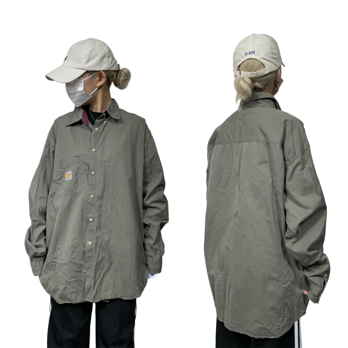 칼하트 카키 오버칫 솔리드 워크 셔츠 XL 상품이미지1