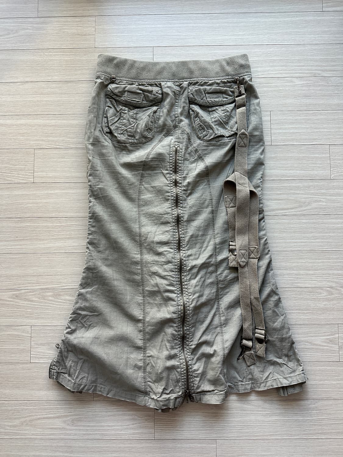 G.O.A goa 고아 카키 카고 본디지 맥시 스커트 상품이미지2