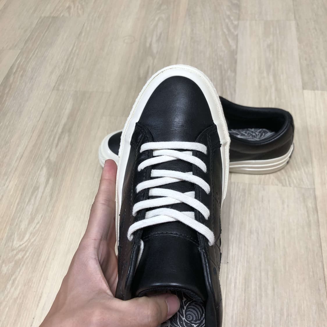 (250) 컨버스 CONVERSE 원스타 레더 블랙 오혁 원스타 블랙 상품이미지5
