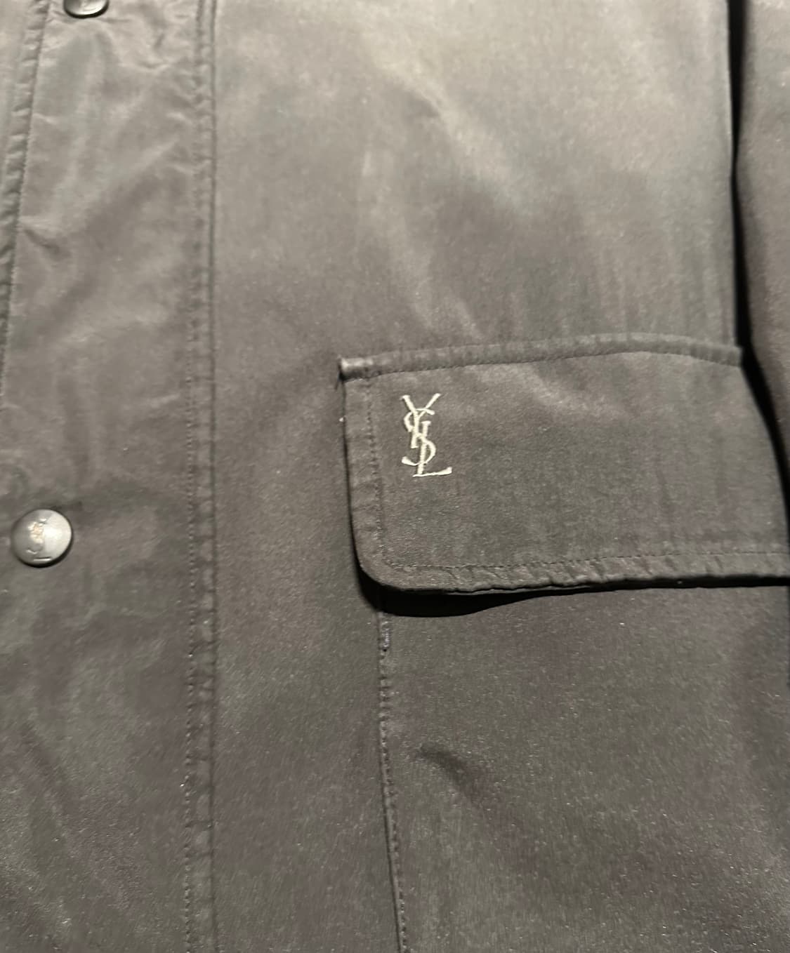 YSL 입생로랑 로고 블랙 폴리쉘 패디드 왁싱 점퍼 자켓 105 상품이미지2