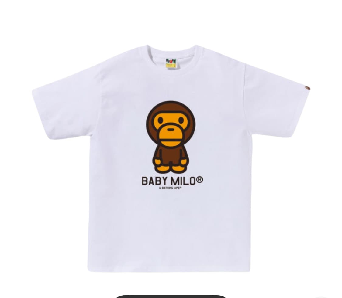 베이프 베이비 마일로 티셔츠 화이트 상품이미지1
