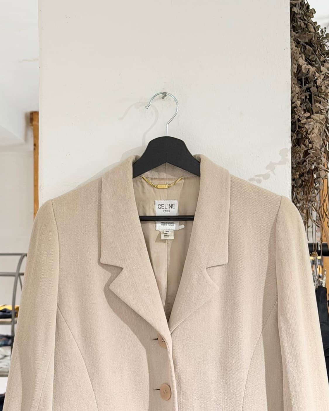 셀린느 라이트 베이지 싱글 브레스트 베이직 자켓 상품이미지4