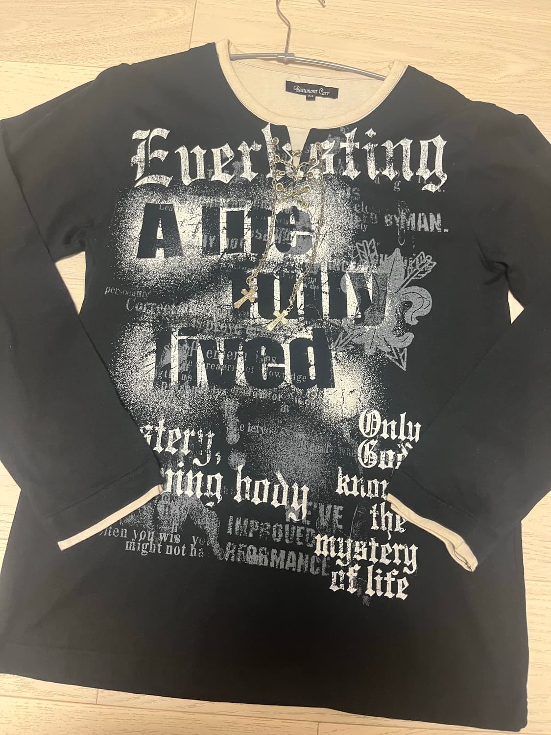 Eilet Corset Cross Charm Detail Punk Lon 상품이미지1