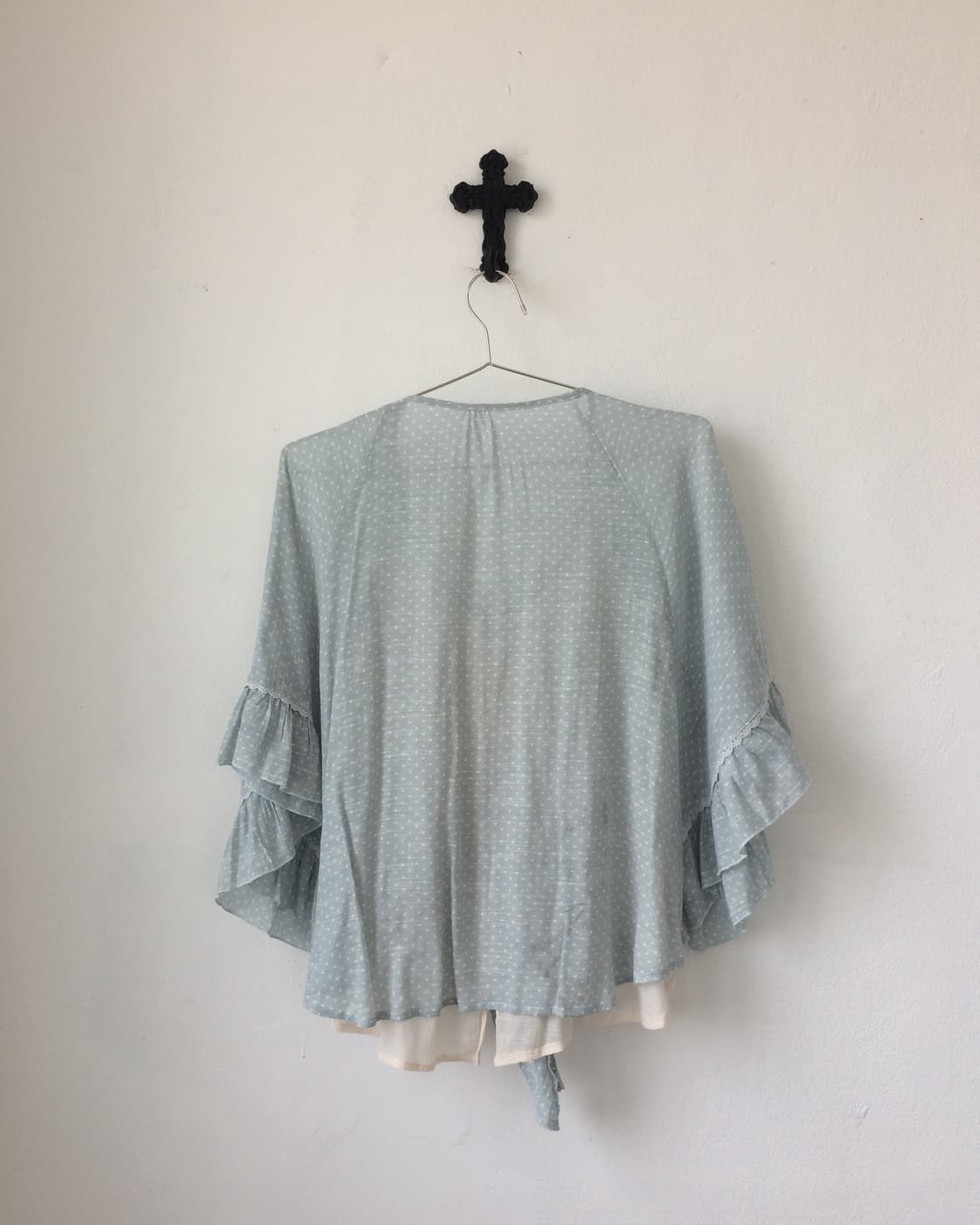 Dot pattern frill layered cardigan 상품이미지3